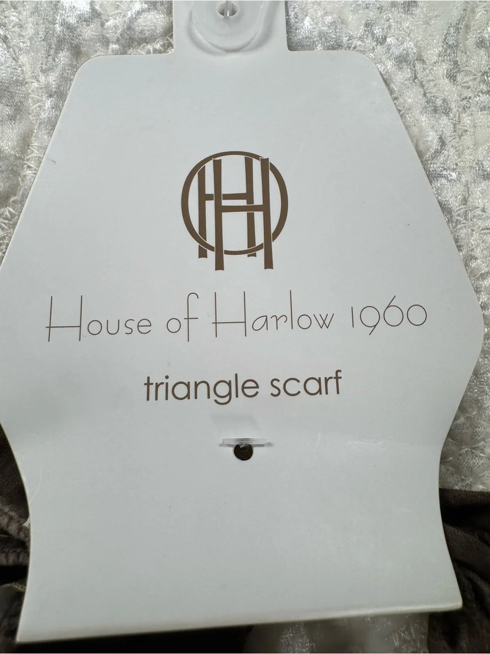 NWT House of Harlow 1960 Brown Triangle Scarf Tag